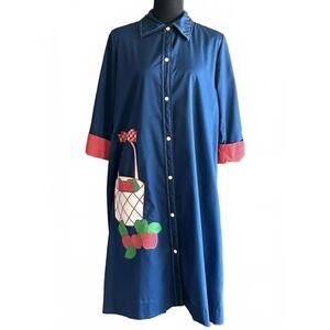 Vintage Models Coat Size M/L Navy Blue Button Down Cottagecore